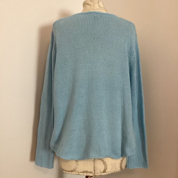 NEW Simply Southern Everyday Sweater in Blue LAKE Design S/M CABINCORE PREPPY - Picture 4 of 4